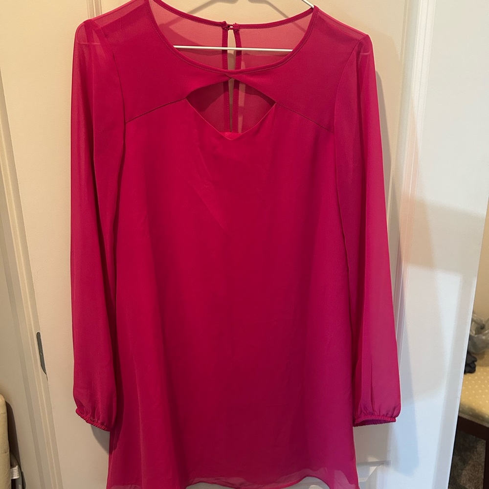 Bcbgeneration Pink Cut Out Blouse - image 1
